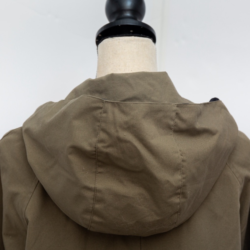 Olive rain jacket water resistant trench coat olive Kathy Ireland M - Picture 8 of 16
